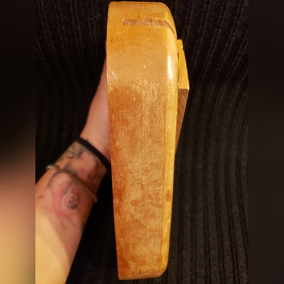 Vintage Handpainted Wall Hanging Rooster Wooden Knife Block - Picture 8 of 10